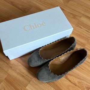 Chole ballet flat in Grey suede, size 36